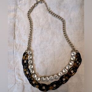 Rhinestone and tortoise shell necklace Jcrew
